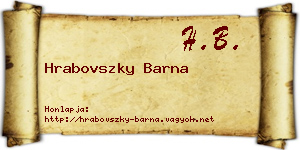 Hrabovszky Barna névjegykártya