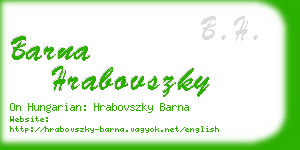 barna hrabovszky business card